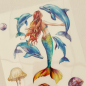 Preview: Mermaid Set 3, 4-teilig Rub On Aufkleber + Glittereffekt Creme