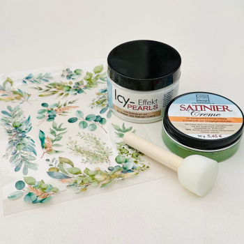 Icy Pearls + Satinier Creme Salbei + Rubon, Set 4-teilig