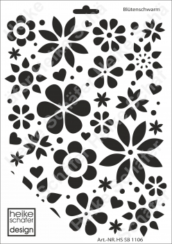 Schablone-Stencil A4 206-1106 Blütenschwarm