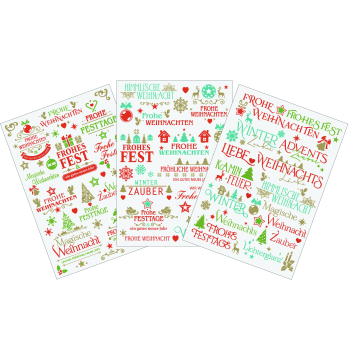 03.12.25 - 3D-Rub On Aufkleber - Set 3-teilig Bunt