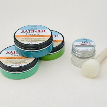 Satiniercreme Set Grün-Maigrün-Smaragd, 5-teilig