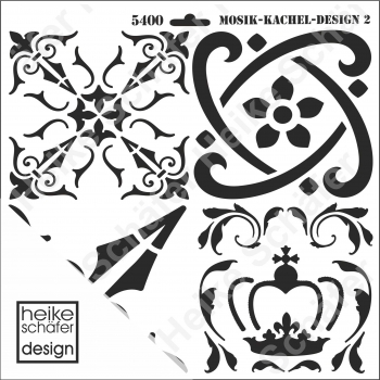 Schablone-Stencil A3 033-5400 Mosaik Kachel Design 2 (30x30cm)