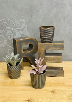 Bronze Effekt Set mit Kupfer Patina, 2-teilig