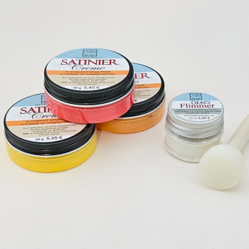 Satiniercreme Set Gelb-Orange-Rot, 5-teilig