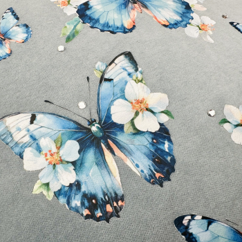 Motivtransfer, Bügelmotiv in A4 - Blaue Schmetterlinge - BTR-001