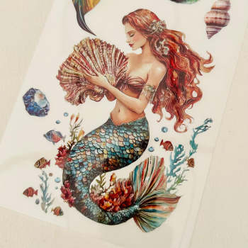 Preview: Mermaid Set 2, 4-teilig Rub On Aufkleber + Glittereffekt Creme