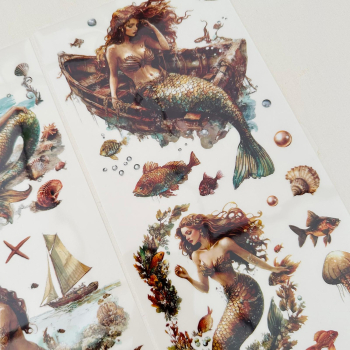 Preview: Mermaid Set 4, 5-teilig Rub On Aufkleber + Glittereffekt Creme