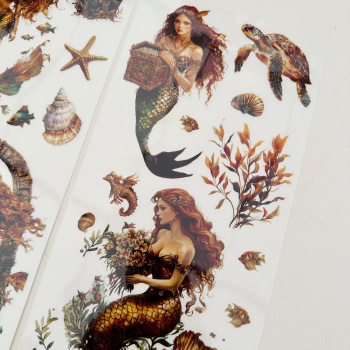 Preview: Mermaid Set 5, 5-teilig Rub On Aufkleber + Glittereffekt Creme