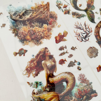 Mermaid Set 6, 5-teilig Rub On Aufkleber + Glittereffekt Creme