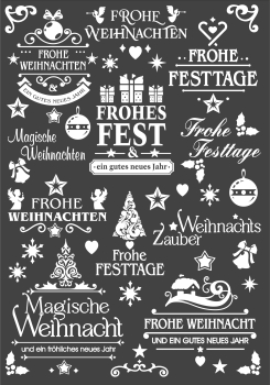 3D-Rub On Aufkleber - Winter-Weihnacht in Weiss - RB3-002