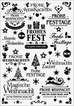 3D-Rub On Aufkleber - Weihnacht Schwarz - RB3-006