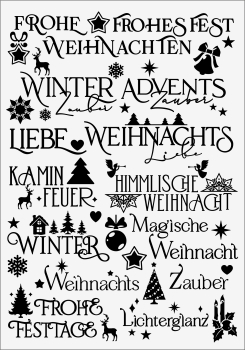 3D-Rub On Aufkleber - Weihnacht Schwarz - RB3-009