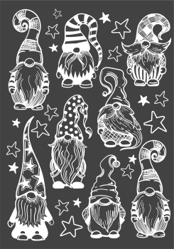 3D-Rub On Aufkleber -Wichtel in Weiss - RB3-010