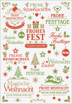 3D-Rub On Aufkleber - Winter - Weihnacht farbig - RB3-016
