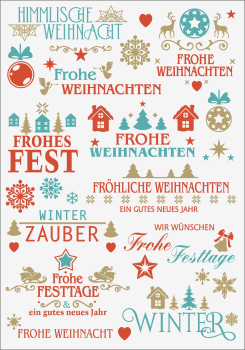 3D-Rub On Aufkleber - Winter - Weihnacht farbig - RB3-017