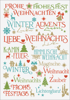 3D-Rub On Aufkleber - Winter - Weihnacht farbig - RB3-018