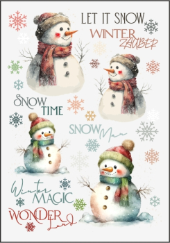 3D-Rub On Aufkleber - Schneemann - RB3-029