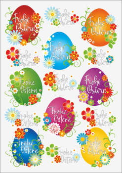 3D-Rub On Aufkleber - Blüteneier - RB3-035