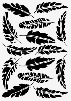 3D-Rub On Aufkleber - Feder Blätter - RB3-036