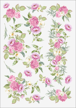 3D-Rub On Aufkleber - Rosenköpfe - RB3-050