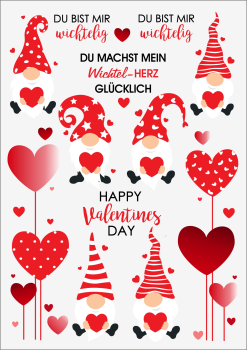 3D-Rub On Aufkleber - Herzwichtel - RB3-065