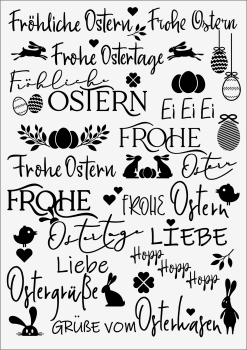 3D-Rub On Aufkleber - Fröhliche Ostern - RB3-069