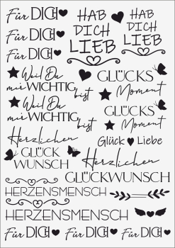 3D-Rub On Aufkleber - Hab Dich Lieb - RB3-072