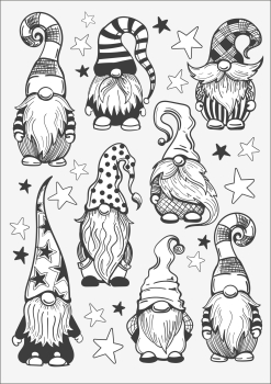 Preview: 3D-Rub On Aufkleber - Wichtel Schwarz-Weiss - RB3-077