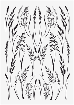 3D-Rub On Aufkleber - Gräser Schwarz - RB3-092