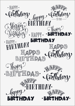 3D-Rub On Aufkleber - Happy Birthday - RB3-094