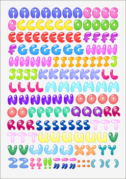 3D-Rub On Aufkleber - Alphabet - RB3-095
