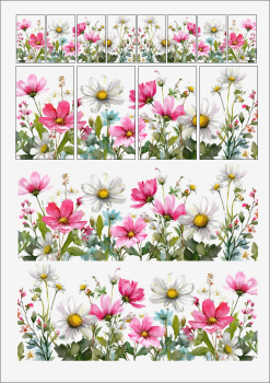 3D-Rub On Aufkleber - Blumenwiese im Rechteck - RB3-103