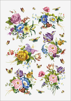 3D-Rub On Aufkleber - Bunte Sträuße - RB3-104