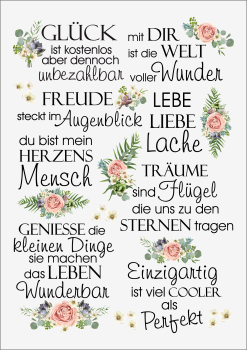 3D-Rub On Aufkleber - Texte und Sukkulenten - RB3-128