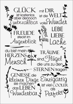 3D-Rub On Aufkleber - Texte in Schwarz - RB3-130