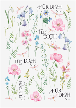 3D-Rub On Aufkleber - Blumenwiese 2 - RB3-135
