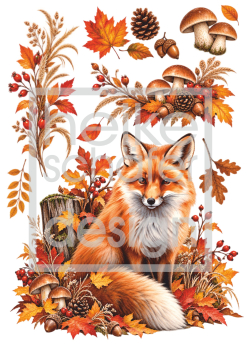 3D-Rub On Aufkleber - Herbstfuchs - RB3-177