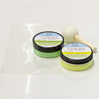 Satiniercreme Set Neon Mandalas- in Grün-Gelb, 5.teilig - Kopie