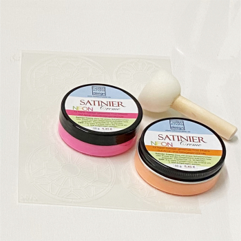 Preview: Satiniercreme Set Neon Mandalas- in Pink-Orange, 5.teilig