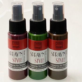Spray'n Style- Textilspray Set, 3.teilig - Bordeaux-Grün-Braun