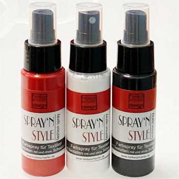 Spray'n Style- Textilspray Set, 3.teilig - Weiß-Rot-Schwarz