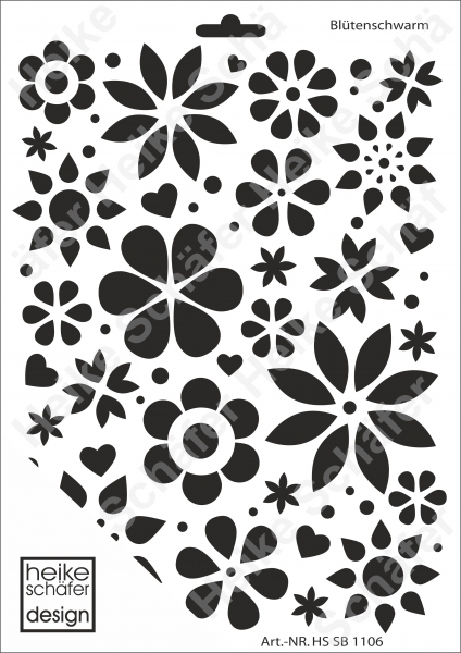 Schablone-Stencil A4 206-1106 Blütenschwarm