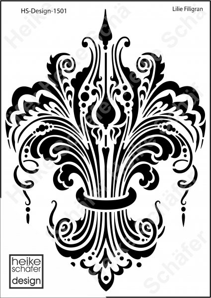 Heike Schaefer Design Schablone Stencil A4 049 1501 Lilie Filigran