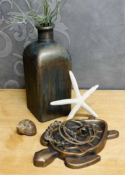 Bronze Effekt Set mit Kupfer Patina, 2-teilig