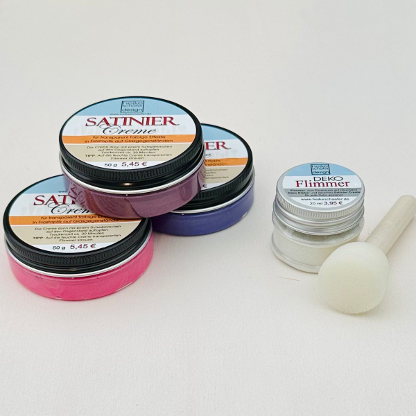 Satiniercreme Set Lila-Pink-Beere, 5-teilig