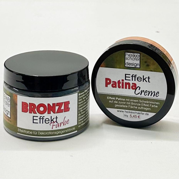 Bronze Effekt Set mit Kupfer Patina, 2-teilig