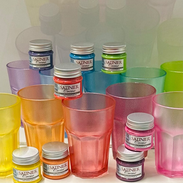 Satiniercreme Set Gelb-Rot-Türkis..., 8-teilig
