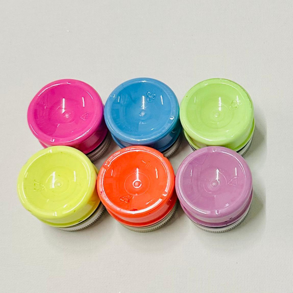 Neon Textilfarben Set 6.teilig, Gelb - Blau