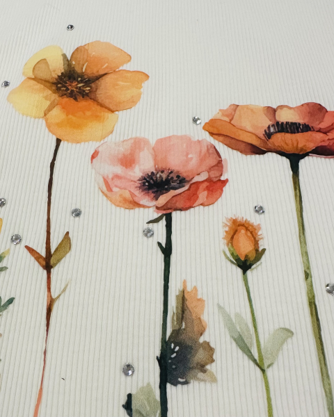 Motivtransfer, Bügelmotiv in A4 - Blumen Aquarell - BTR-003