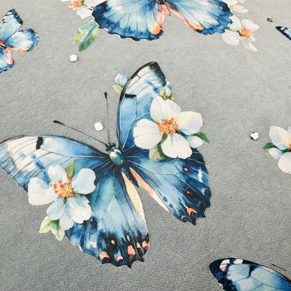 Motivtransfer, Bügelmotiv in A4 - Blaue Schmetterlinge - BTR-001